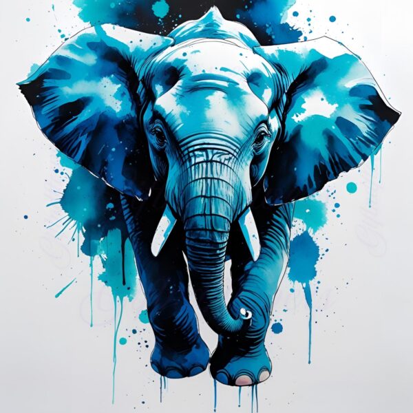 Watercolor Elephant Clipart Bundle – 20 PNG Images – Artistic Elephant Art for Crafts & Decor – Instant Digital Download - Image 3