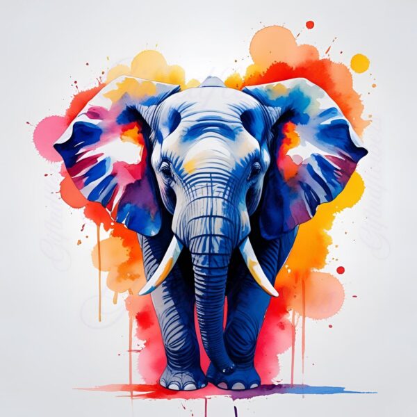 Watercolor Elephant Clipart Bundle – 20 PNG Images – Artistic Elephant Art for Crafts & Decor – Instant Digital Download - Image 6