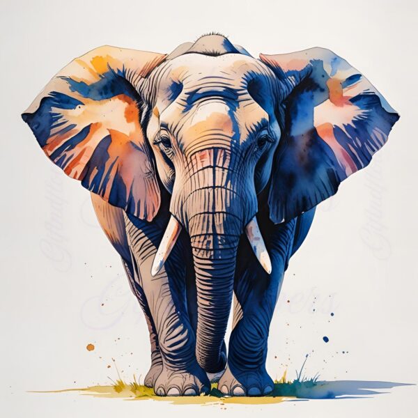 Watercolor Elephant Clipart Bundle – 20 PNG Images – Artistic Elephant Art for Crafts & Decor – Instant Digital Download - Image 2