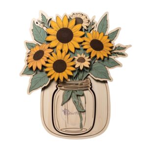 Farmhouse Floral Window Vase SVG: Laser Cut Mason Jar Insert